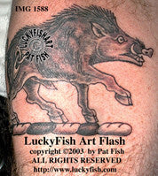 Heraldic Boar Tattoo Design – LuckyFish Art